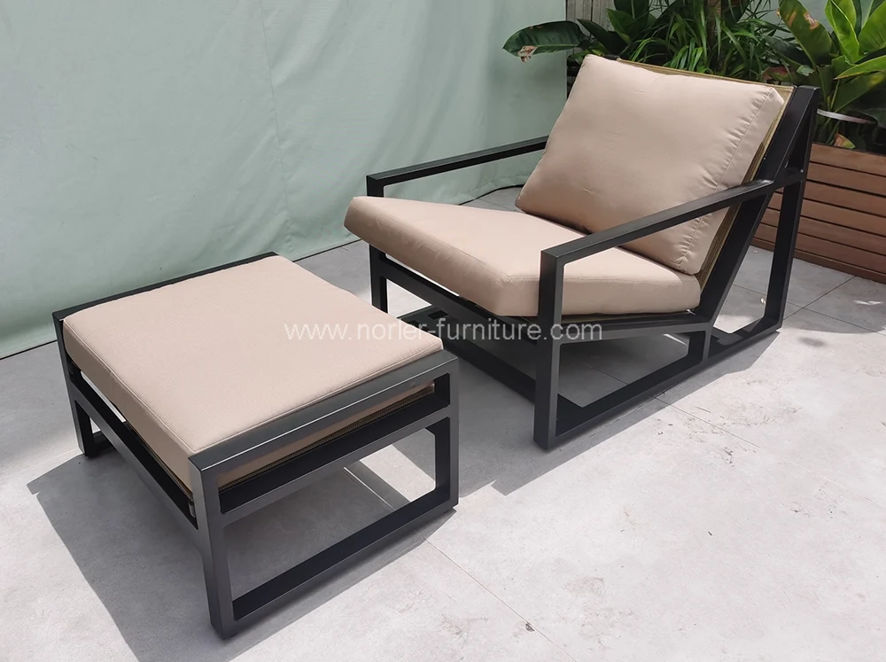 Aluminum Single Chair Sofa Footrest Combination
