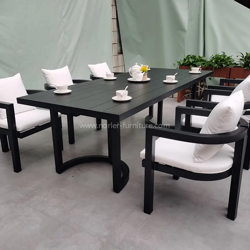 Outdoor Aluminum Frame Dining Table And Chair