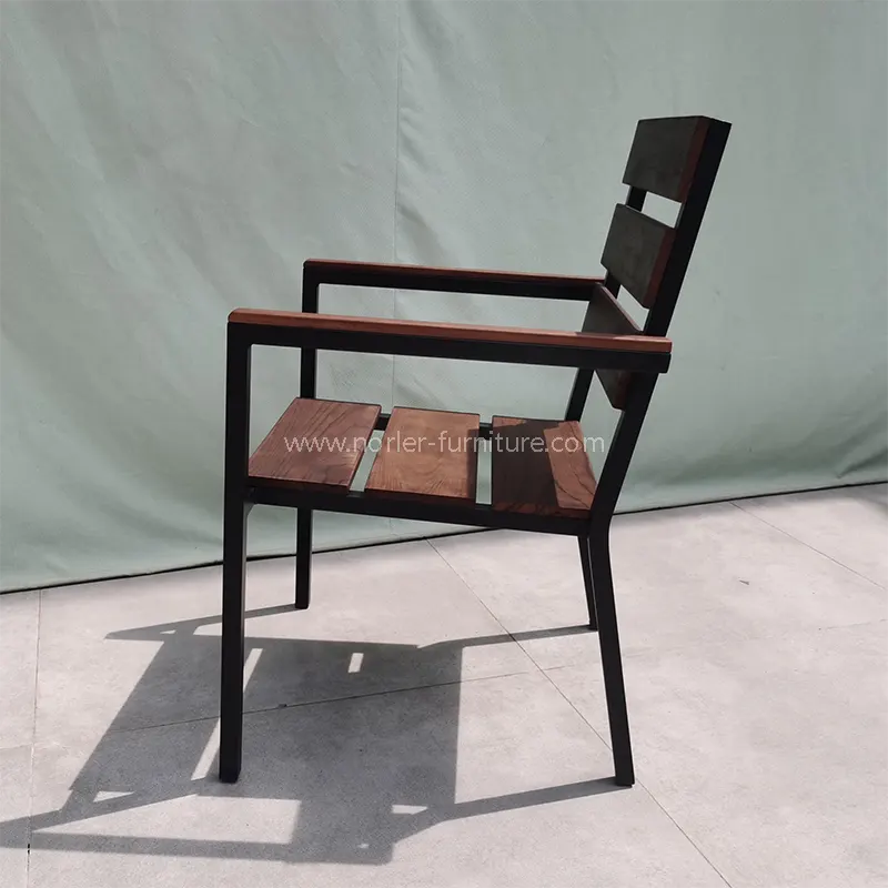 Outdoor Aluminum Frame Full Teak Wood Chair