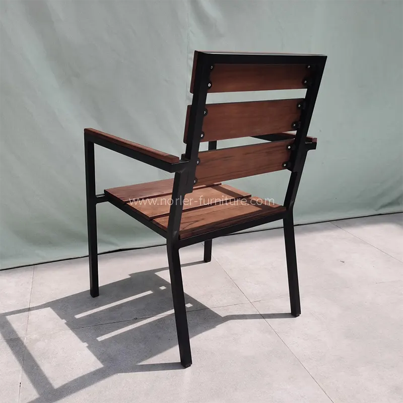 Outdoor Aluminum Frame Full Teak Wood Chair